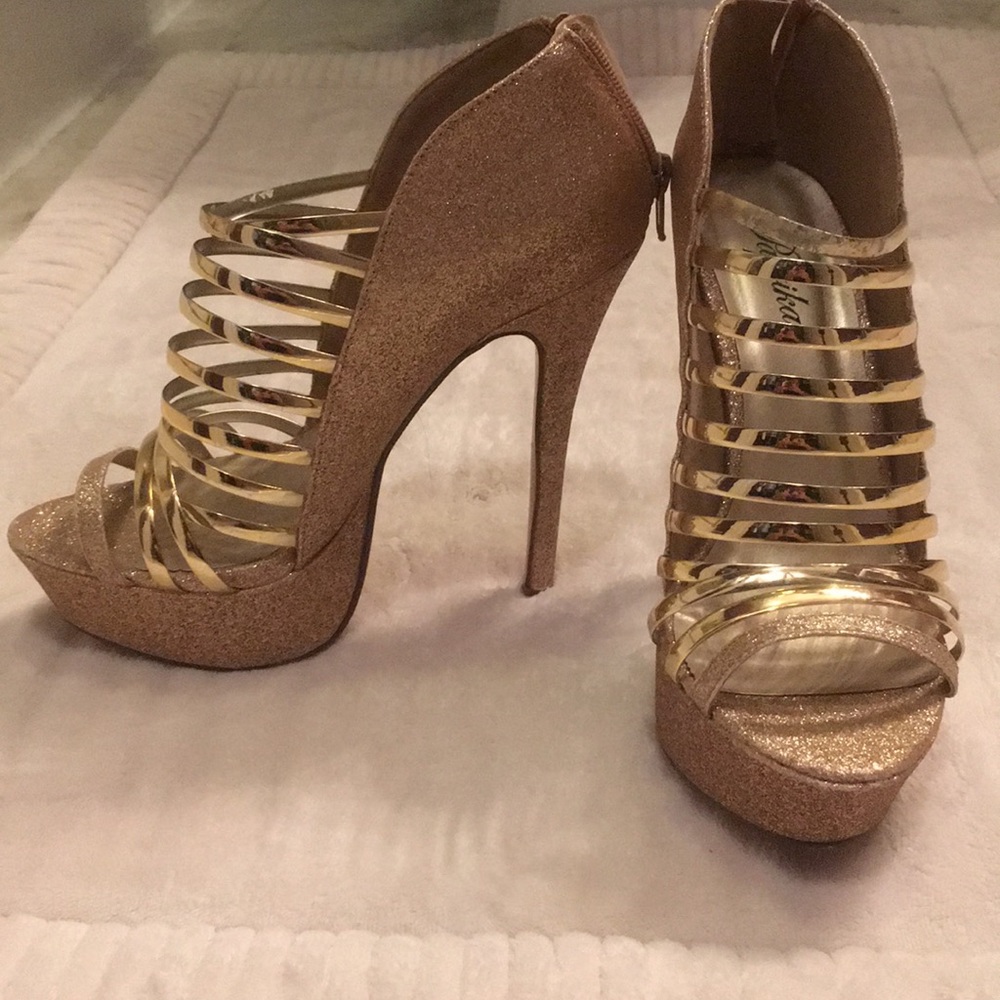 Gold stilettos
